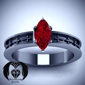 Vampire’s Kiss Gothic Blood Ruby Engagement Ring